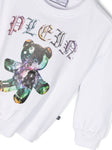 Ropa para niñas - sudadera blanca con logo estampado Philipp Plein