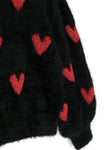 Girl's clothing - Black sweater with embroidered heart TWINSET