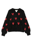 Girl's clothing - Black sweater with embroidered heart TWINSET