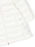 Abrigo color blanco con parche del logo MONCLER