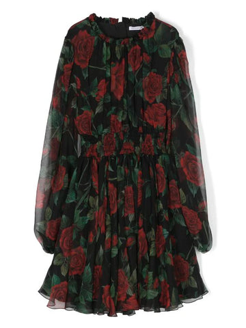 فستان من Dolce &amp; Gabbana بطبعات الورد