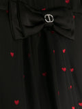 فستان أسود مع نقش قلب TWINSET