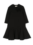 فستان أسود مع تطريز زهور TWINSET
