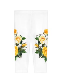 Leggins blanco con motivo floral de la marca Dolce & Gabbana