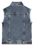 Denim vest with Dolce & Gabbana Logo patch