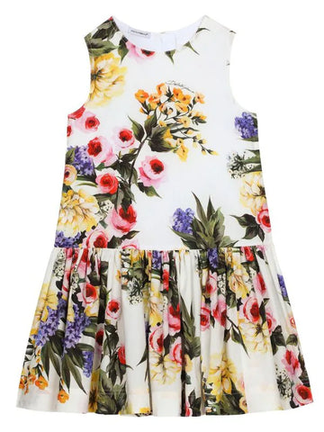 Sleeveless dress with floral motif  Flower Power by the brand Dolce & Gabbana