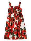Vestido sin manga con estampado floral Amapola de la marca Dolce&Gabbana