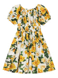 FLORAL motif dress with sleeves Flower Power by Dolce & Gabbana.