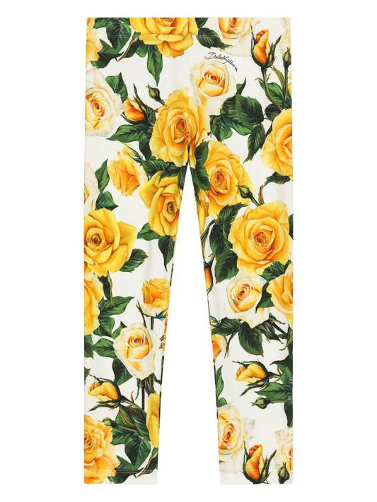 Leggins para niña estampado con floral print de la marca Dolce&Gabbana
