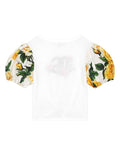 T-shirt with printed logo and floral motif from the Dolce&Gabbana brand