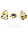 T-shirt with printed logo and floral motif from the Dolce&Gabbana brand