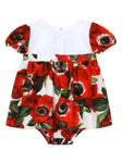 Floral-poppy print baby dress  by the brand Dolce & Gabbana
