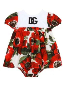Vestido para bebe con estampado floral Amapola  de la marca Dolce&Gabbana