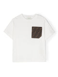 Camiseta blanca con logo estampado de la marca Fendi Kids
