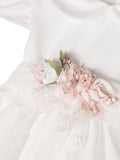 Vestido de ceremonia 381 blanco con encaje  para niña de la marca MIMILÚ