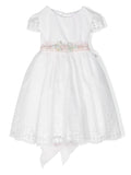 Vestido de ceremonia 391 blanco con encaje  para niña de la marca MIMILÚ
