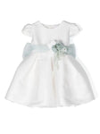 Vestido de ceremonia 315 blanco con flor azul para niña de la marca MIMILÚ