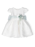 Ceremony dress 315 white with blue flower for girl of the brand MIMILÚ