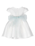 Vestido de ceremonia 315 blanco con flor azul para niña de la marca MIMILÚ