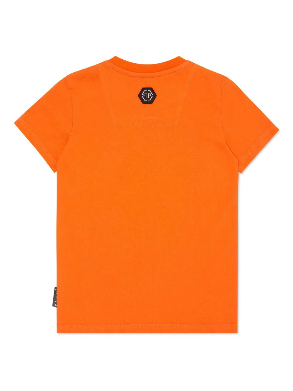 Camiseta naranja estampado con buldog de cristales de la marca Philipp Plein