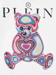 White sweatshirt with multicolor Teddy bear print by Philipp Plein