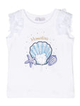 T-shirt with the shell print  by the brand Monnalisa