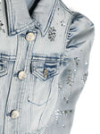 Girl´s denim jacket with crystal detail from the MONNALISA brand
