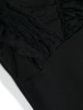 MONNALISA black T-shirt with ruffled edging