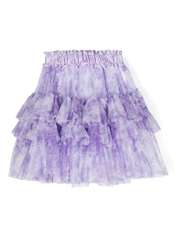 Ropa para niños -  falda tutú lila con estampado floral MONNALISA