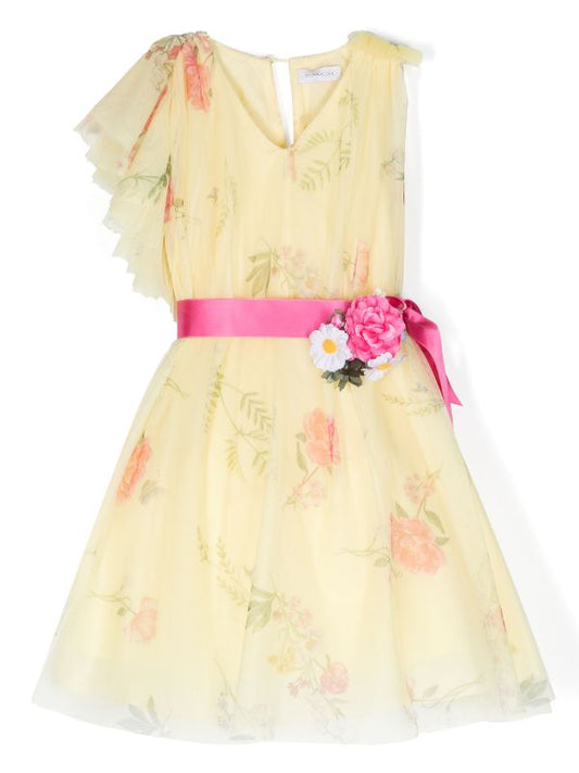 Dress with floral motif by the brand MONNALISA