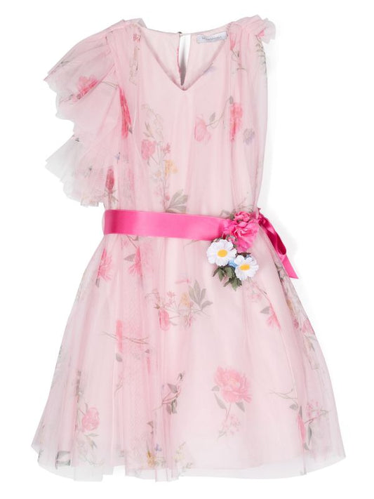 Dress with floral motif by the brand MONNALISA