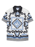 Camisa Marina azzurro con logo estampado Dolce & Gabbana