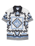 Camisa Marina azzurro con logo estampado Dolce & Gabbana