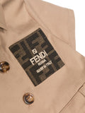 Beige dress for baby with  FENDI logo motif