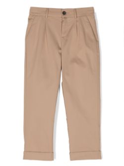 Pantalón de gabardina elástica beige Fendi para niño