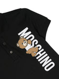 Childrenswear - black polo with Teddy Bear print by MOSCHINO