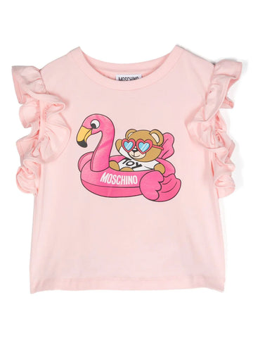 Ropa para niñas -  camiseta rosa claro con estampado Teddy Bear