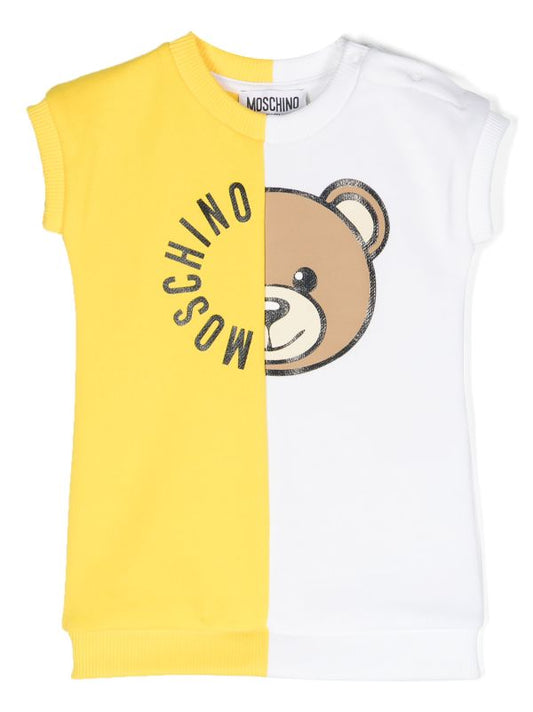 Vestido amarillo  estampado Teddy Bear MOSCHINO