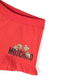 Girl´s clothing- white t-shirt and red shorts  with Teddy Bear print by MOSCHINO