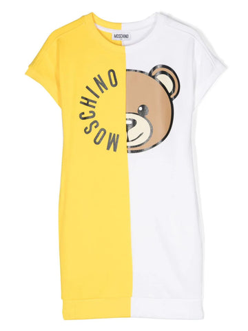 Ropa para niñas -  vestido amarillo estampado Teddy Bear MOSCHINO