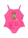 Childrenswear - Girl's fuxia swimming costume with bear MOSCHINO