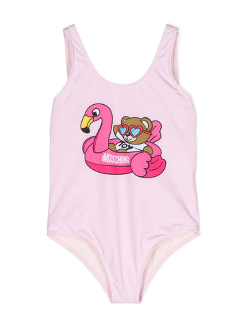 Childrenswear - Girl's pink swimming costume with bear MOSCHINO