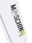 Traje deportivo blanco con caricatura estampada de la marca Moschino