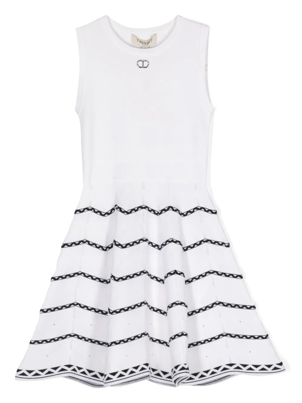 Woven dress with geometric motif for girls by the brand TWINSET