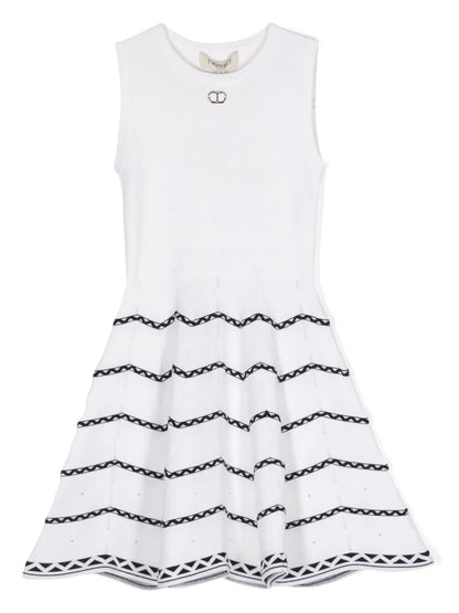 Woven dress with geometric motif for girls by the brand TWINSET