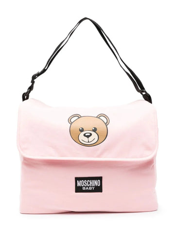 Bolso - pañalera rosa clara con motivo Teddy Bear MOSCHINO