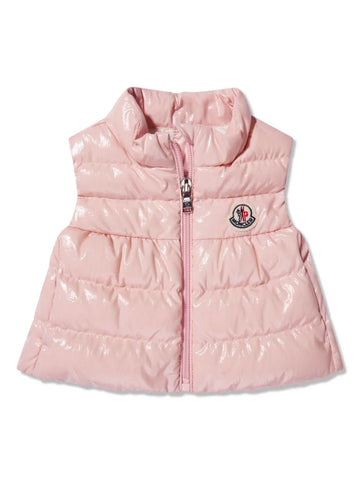 Hiva pink padded vest with logo MONCLER