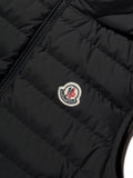 Black padded vest with hood and logo MONCLER
