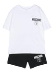 Children´s clothing-  set of the white t-shirt and black shorts by MOSCHINO