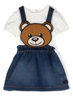 Ropa para niños - conjunto para niña falda de denim y camiseta Teddy Bear MOSCHINO